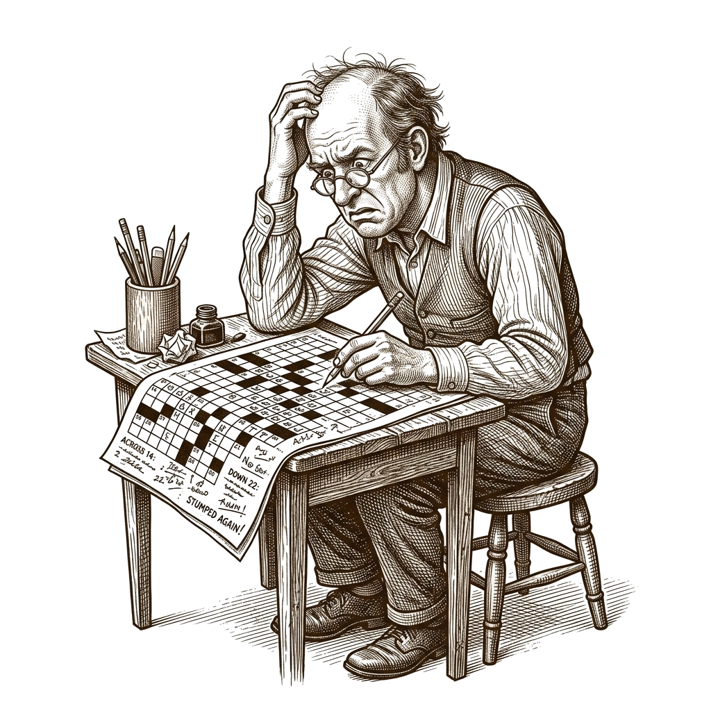 Puzzled Cartoon Character